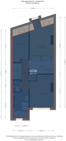 Floorplan - Tolbrugstraat 5-4, 1053 TN Amsterdam